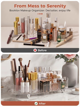 Booklov Rotating Makeup Organizer in Crystal Clear