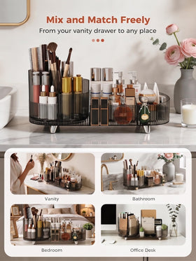 Booklov Rotating Makeup Organizer in Crystal Clear color
