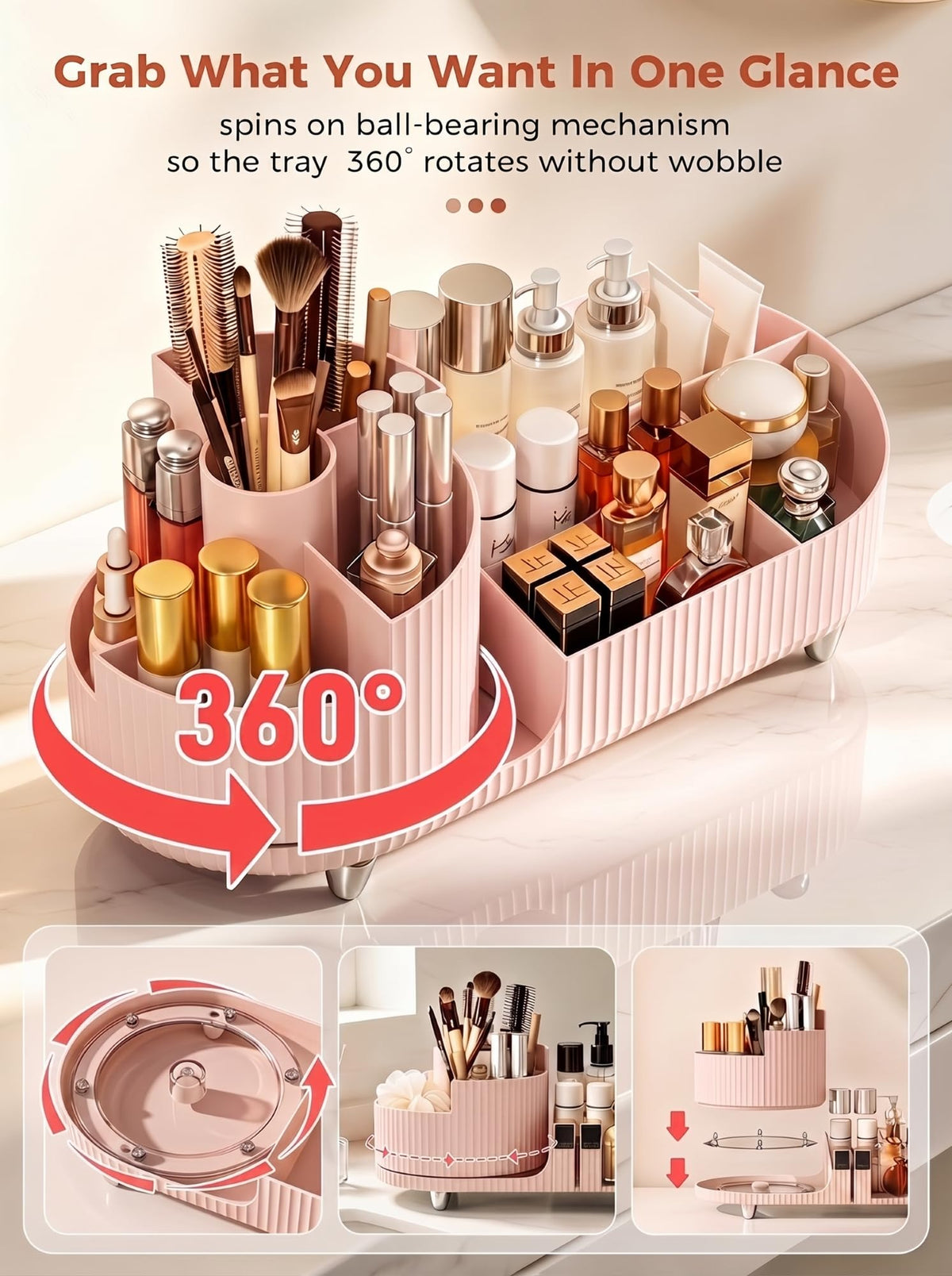 Booklov Rotating Makeup Organizer packaging details