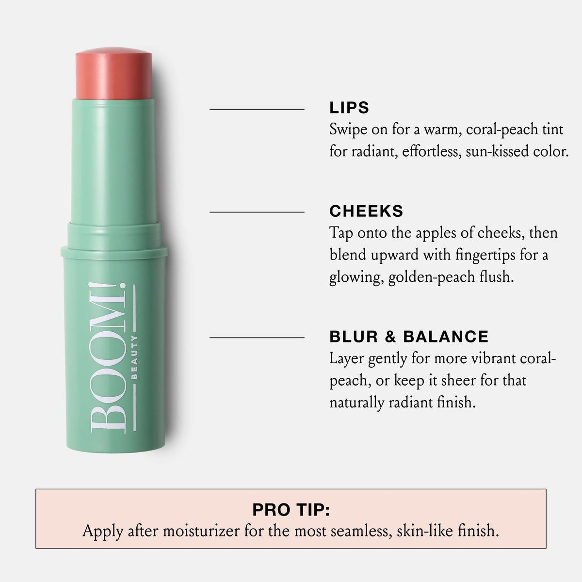 BOOM! Boomstick Golden Peach® in a lifestyle setting on a vanity