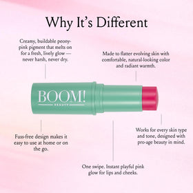 BOOM! Peony Pink Multistick showing creamy texture