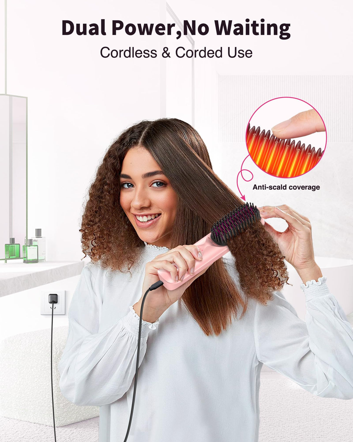 Bopcal Cordless Hair Straightener Brush packaging