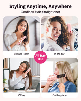 Bopcal Cordless Hair Straightener Brush side view