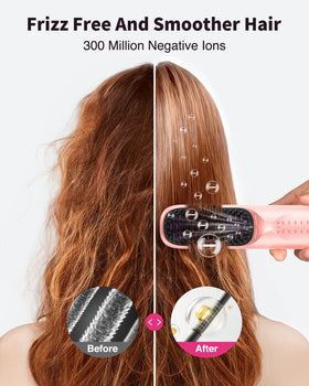 Bopcal Cordless Hair Straightener Brush with user