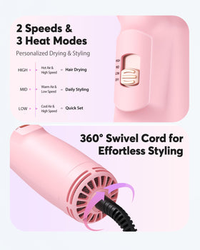 Bopcal Travel Hair Dryer Brush lifestyle scene with model