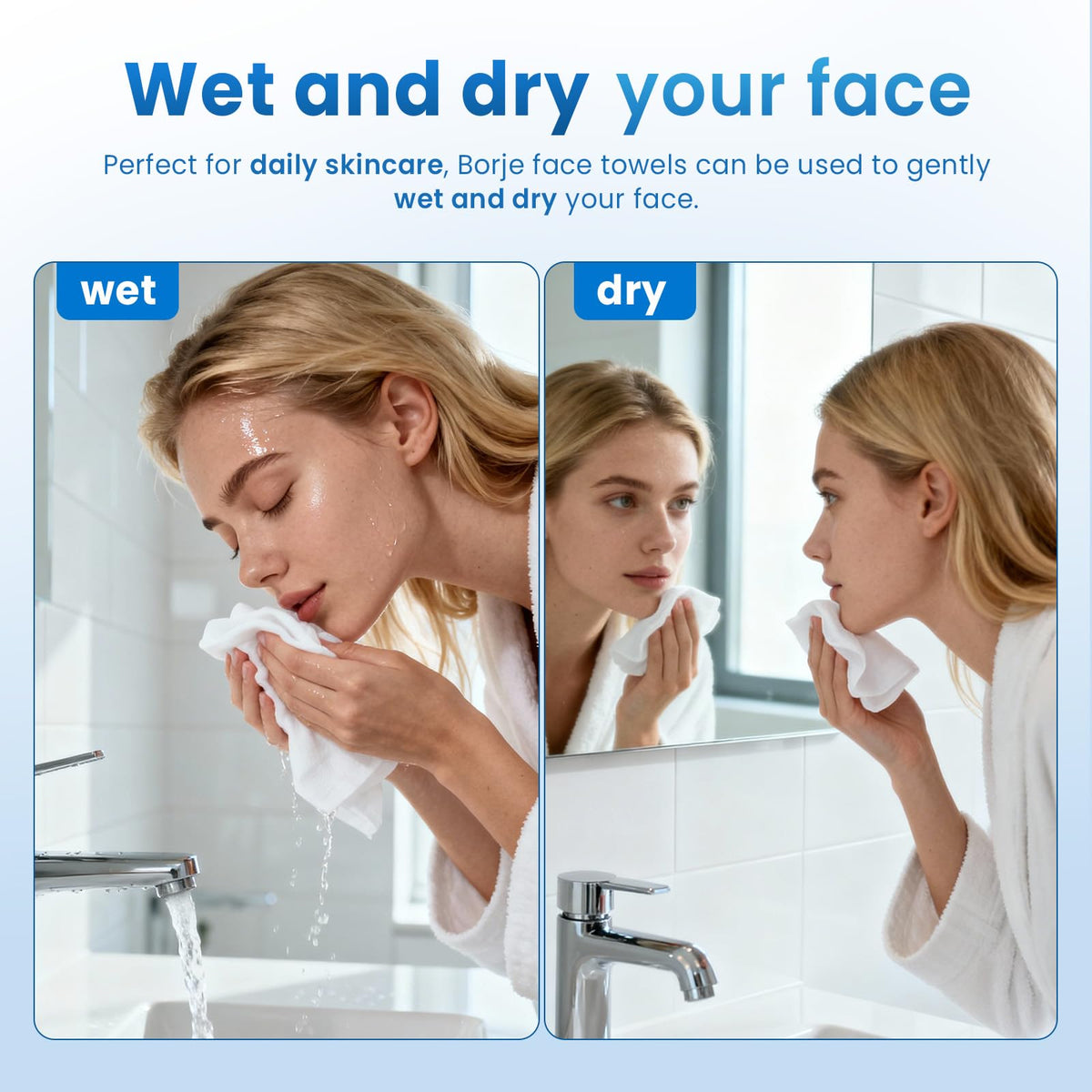 Borje Face Towels XXL compact packaging for travel
