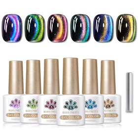 Born Pretty 9D Holographic Cat Magnetic Gel Nail Polish set front view
