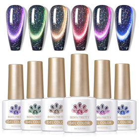 Born Pretty 9D Magnetic Gel Nail Polish Set 7ml six bottles