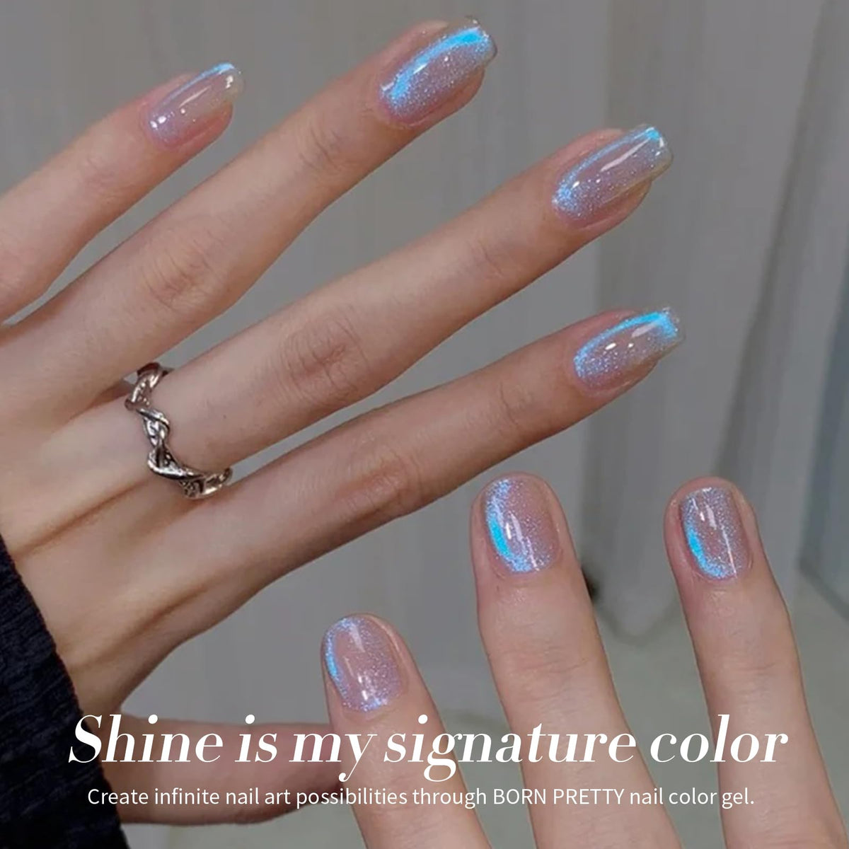 Born Pretty Blue Aurora Cat Magnetic Eye Gel Nail Polish packaging