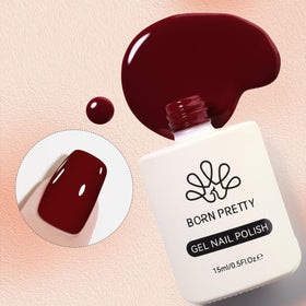 Born Pretty Burgundy Gel Nail Polish 15ML bottle side view