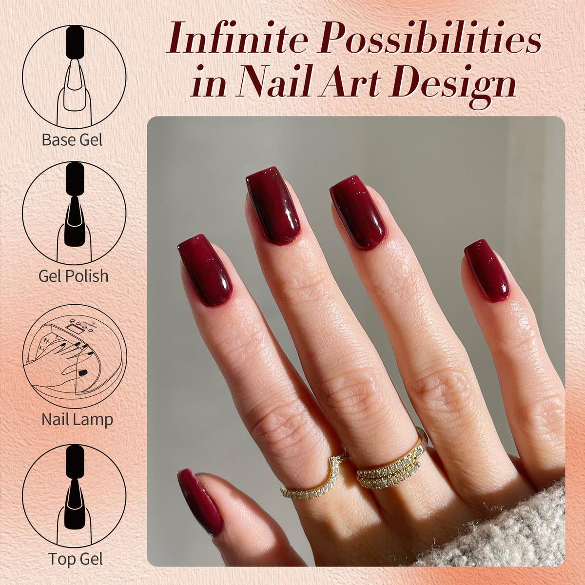 Born Pretty Burgundy Gel Nail Polish on display