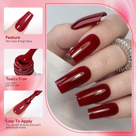Born Pretty Burgundy Gel Nail Polish Set Packaging