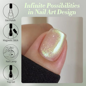 Born Pretty Cat Eye Gel Nail Polish with base and top coat