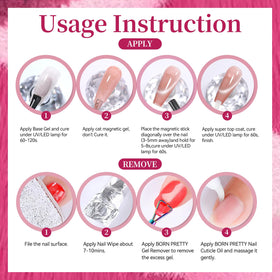 Born Pretty Cat Magnetic Eye Gel Nail Polish application process