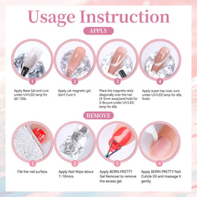 Born Pretty Cat Magnetic Eye Gel Nail Polish bottles arranged