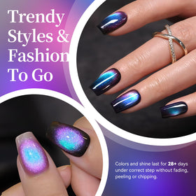 Born Pretty Cat Magnetic Eye Gel Nail Polish in green colour on a nail