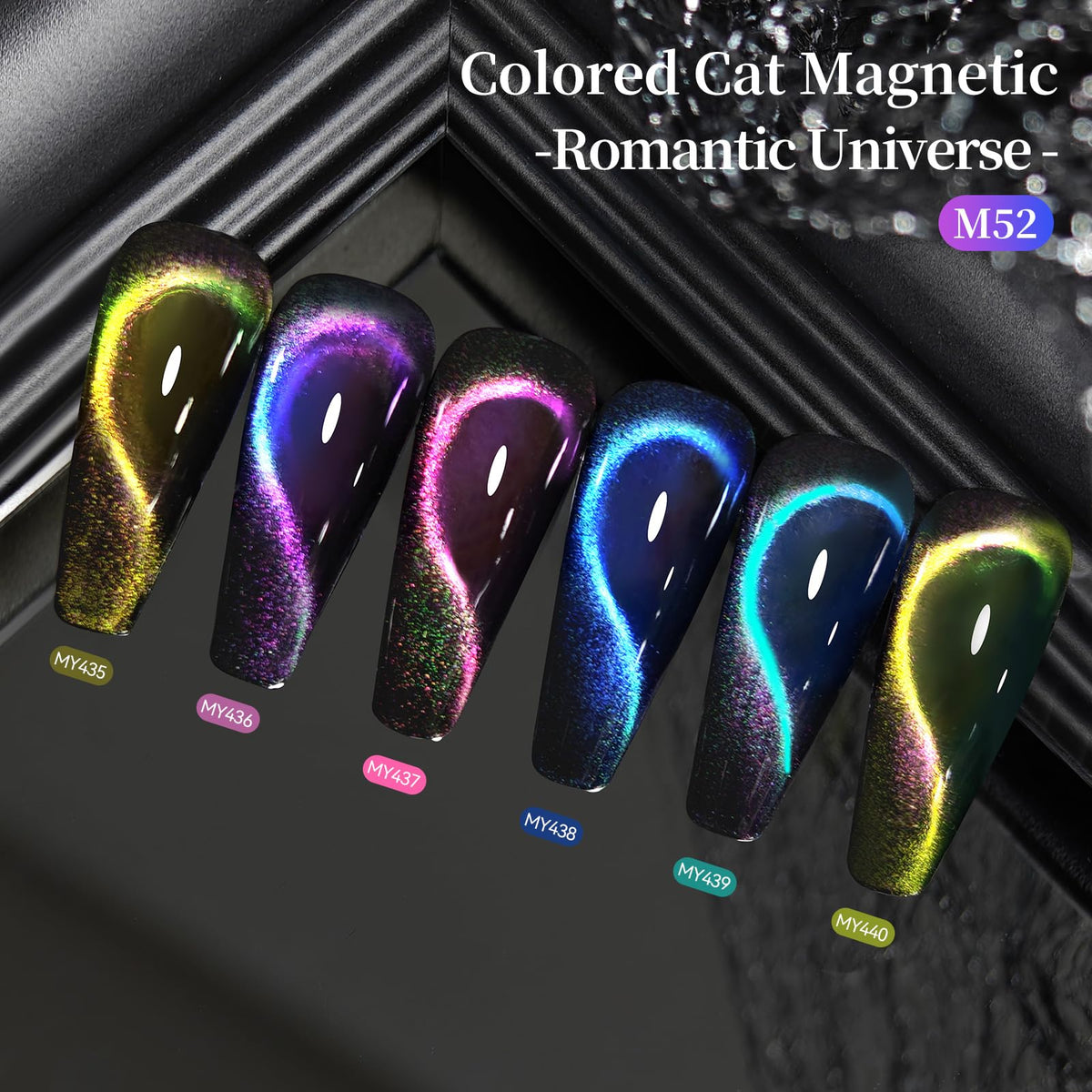 Born Pretty Cat Magnetic Eye Gel Nail Polish in pink colour applied