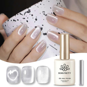 Born Pretty Cat Magnetic Eye Gel Nail Polish Moonlight White bottle front view