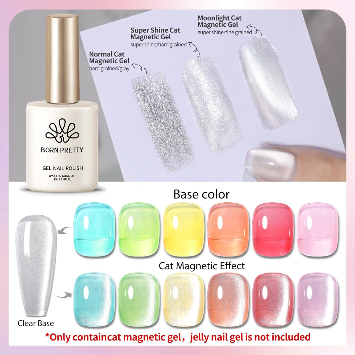 Born Pretty Cat Magnetic Eye Gel Nail Polish Moonlight White in a beautiful gift box
