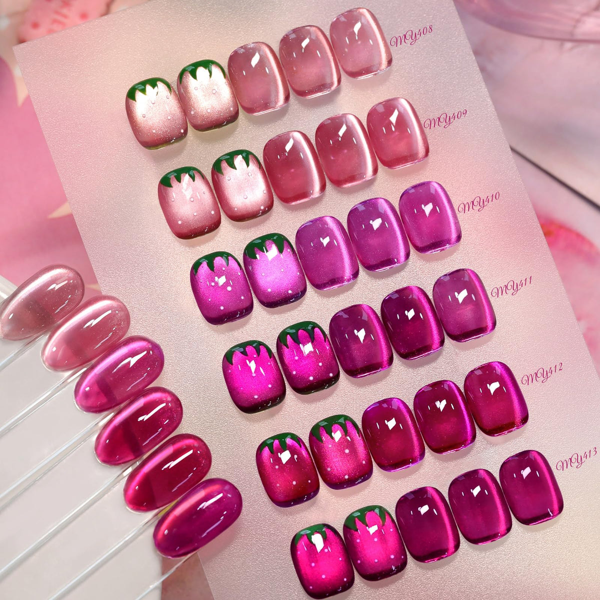 Born Pretty Cat Magnetic Eye Gel Nail Polish Set 6 bottles front view