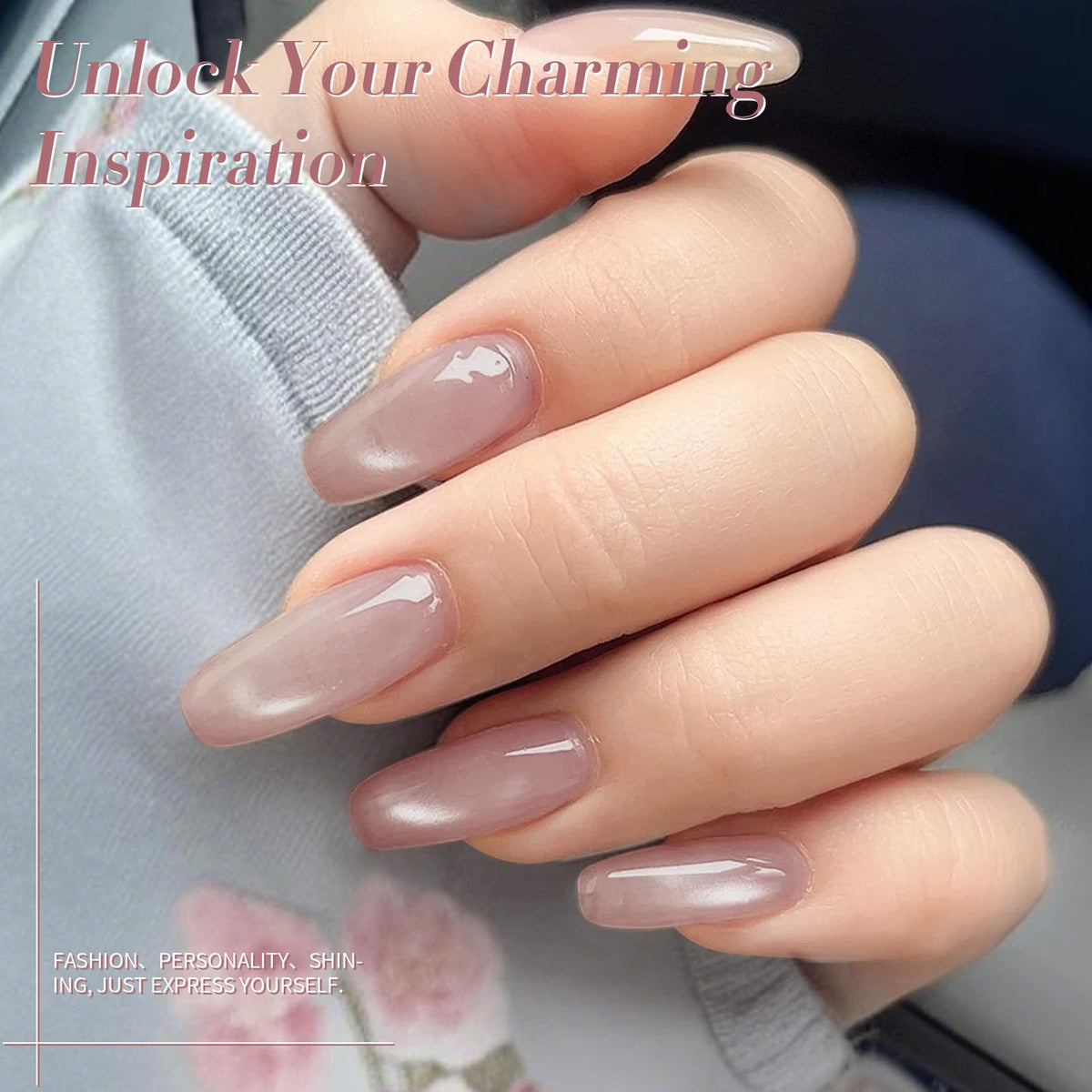 Born Pretty Cat Magnetic Eye Gel Polish 15ml milky pink applied on nails