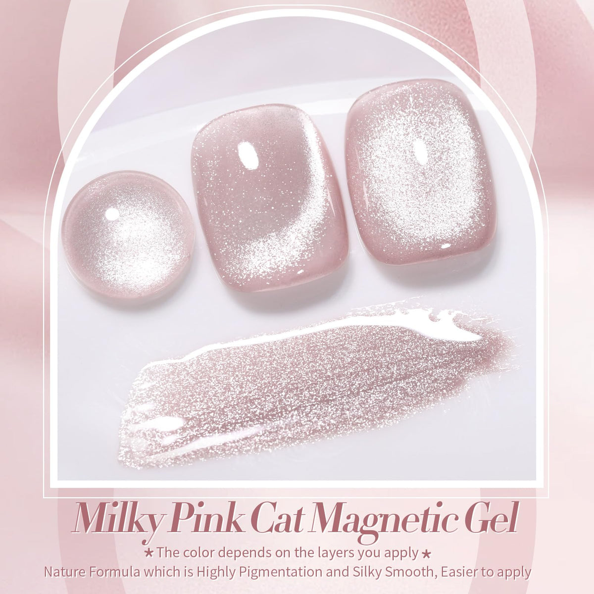 Born Pretty Cat Magnetic Eye Gel Polish 15ml milky pink gel texture