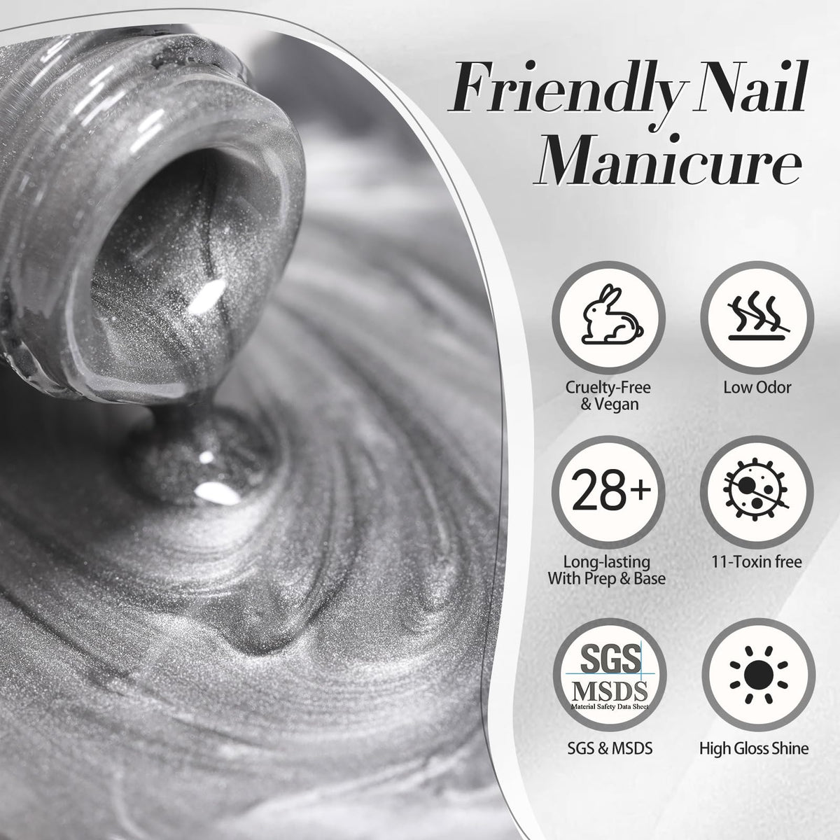 Born Pretty Cat Magnetic Eye Gel Polish in a nail art setup