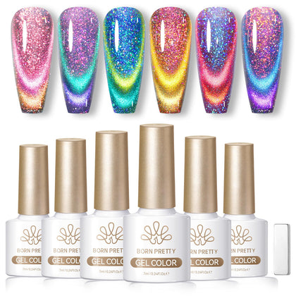 Born Pretty Cat Magnetic Gel Nail Polish Set 6 bottles 7ml each