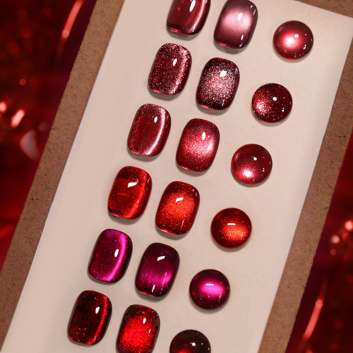 Born Pretty Christmas Red Cat Magnetic Eye Gel Nail Polish Set front view