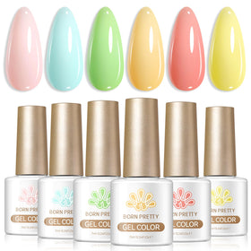 Born Pretty Gel Nail Polish Set 6 bottles in vibrant macaron colours