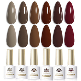 Born Pretty Gel Nail Polish Set 7ml bottles in brown shades