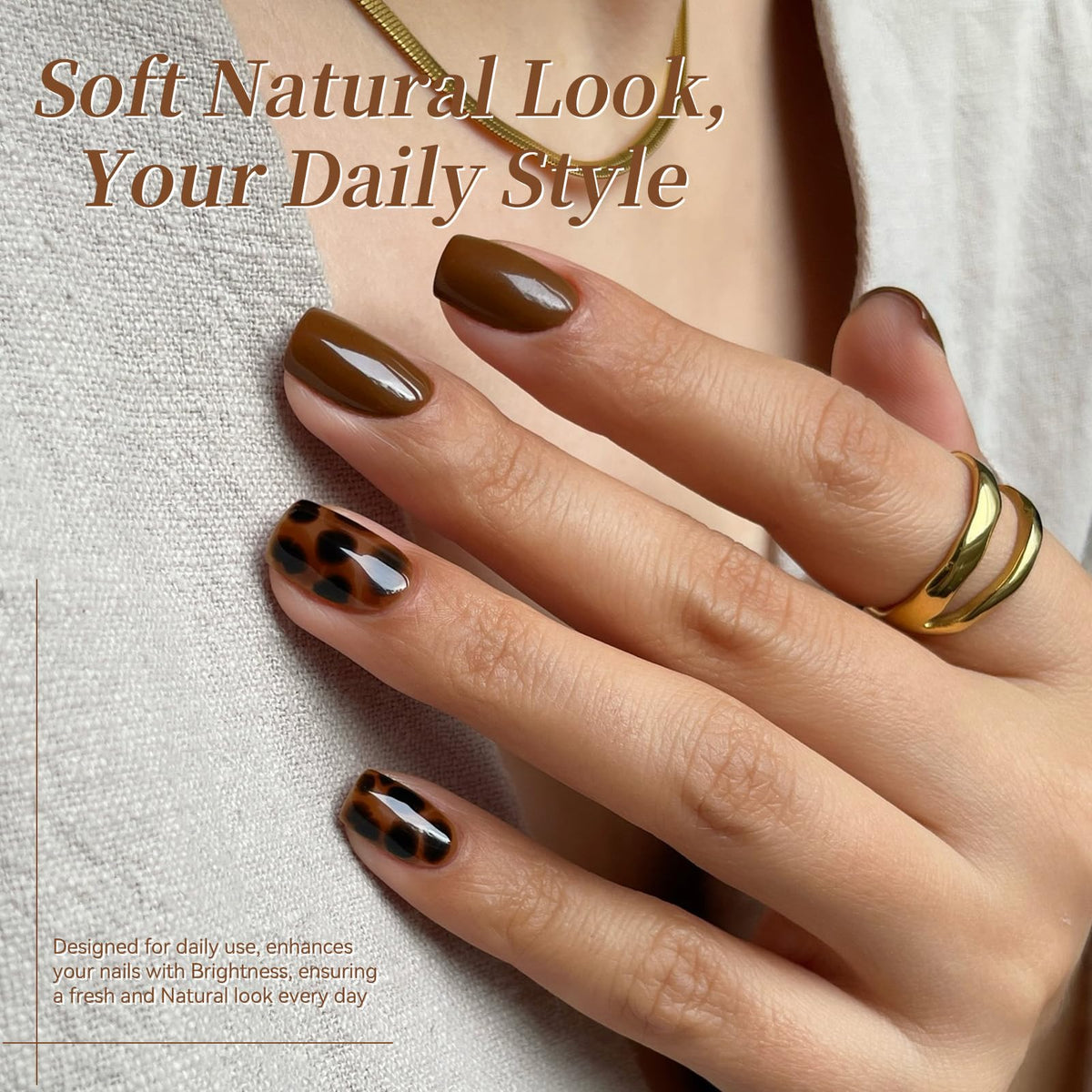 Born Pretty gel polish in brown shade on nails