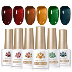 Born Pretty Jelly Gel Nail Polish Set 6 Bottles in vibrant colours
