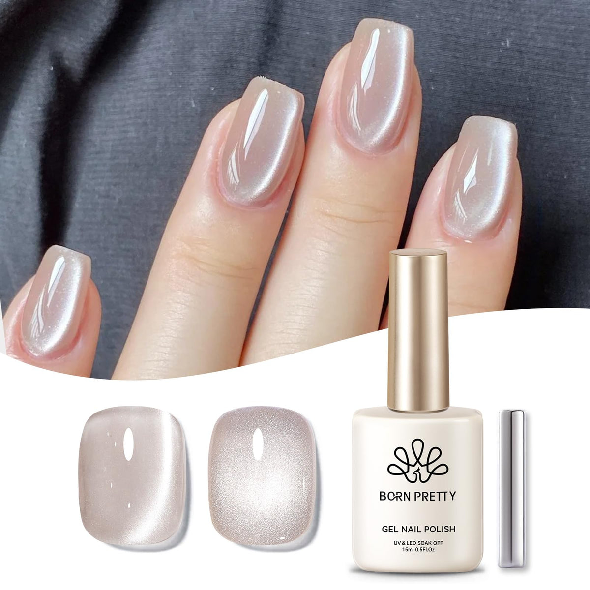 Born Pretty Moonlight Nude Cat Magnetic Gel Polish 15ml front view