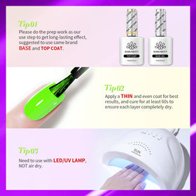 Born Pretty Neon Gel Nail Polish set with nail art tools