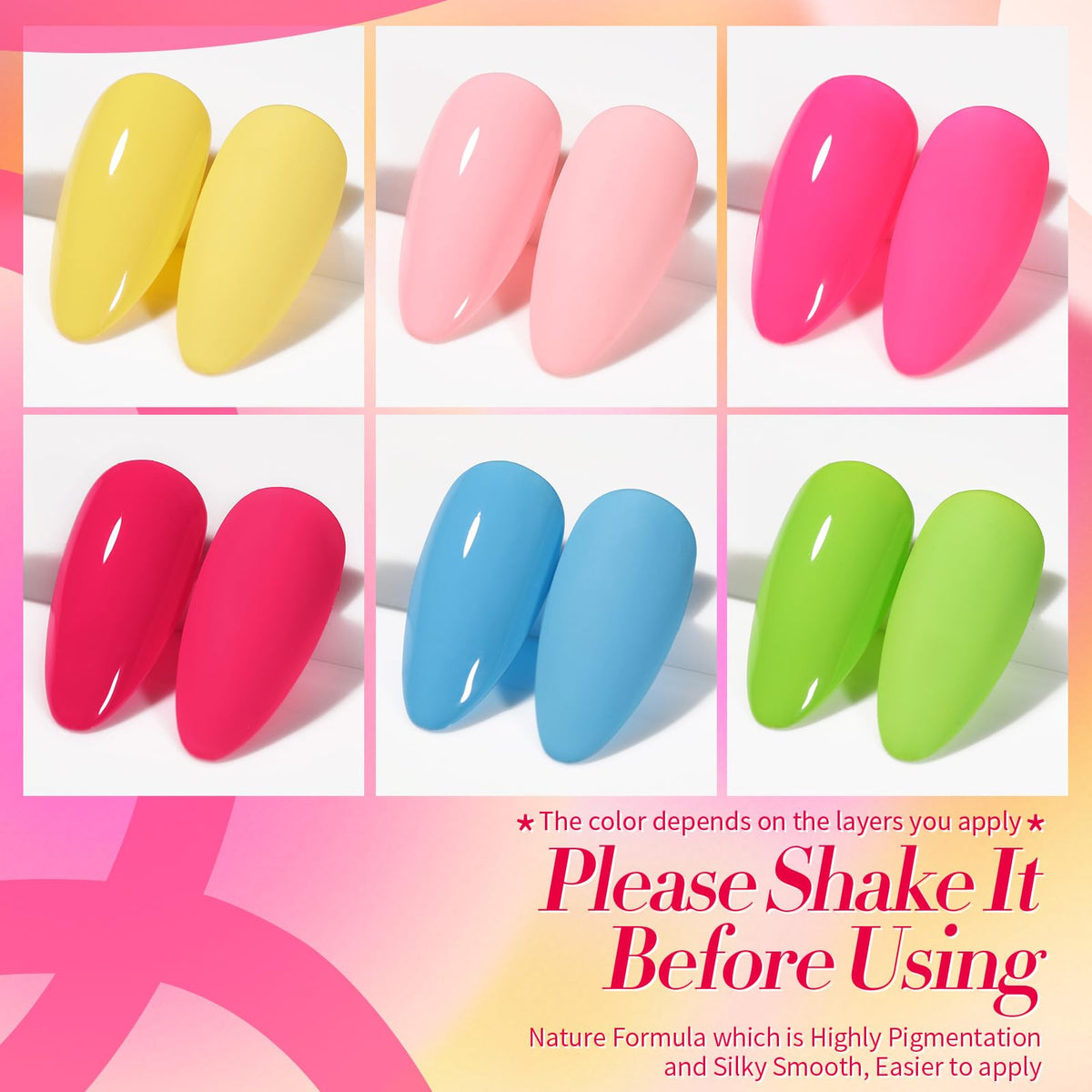 Born Pretty Neon Gel Polish showing smooth application on nails