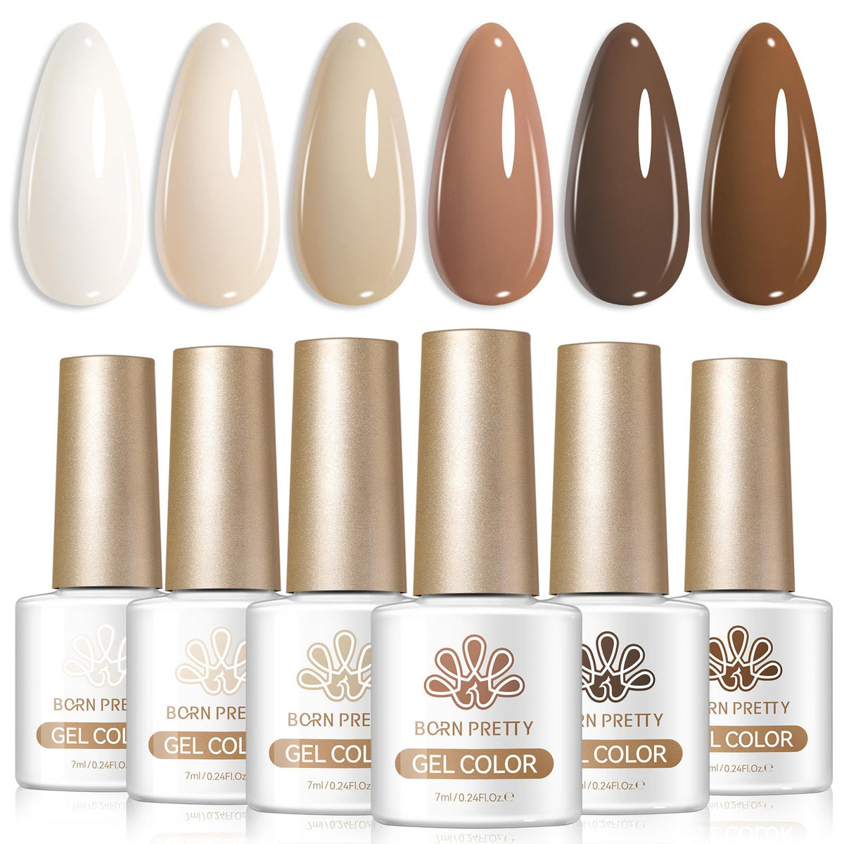 Born Pretty Nude Natural Gel Nail Polish Set with 6 colours