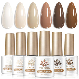 Born Pretty Nude Natural Gel Nail Polish Set with 6 colours