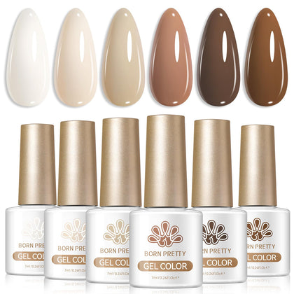 Born Pretty Nude Natural Gel Nail Polish Set with 6 colours