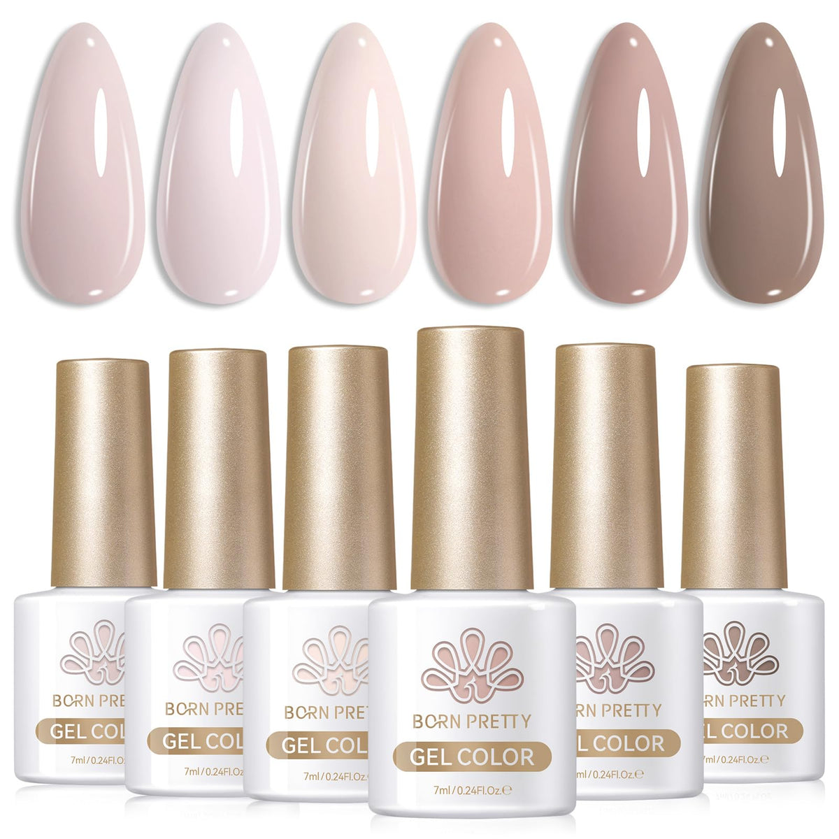 Born Pretty Nude Pink Gel Nail Polish bottle front view