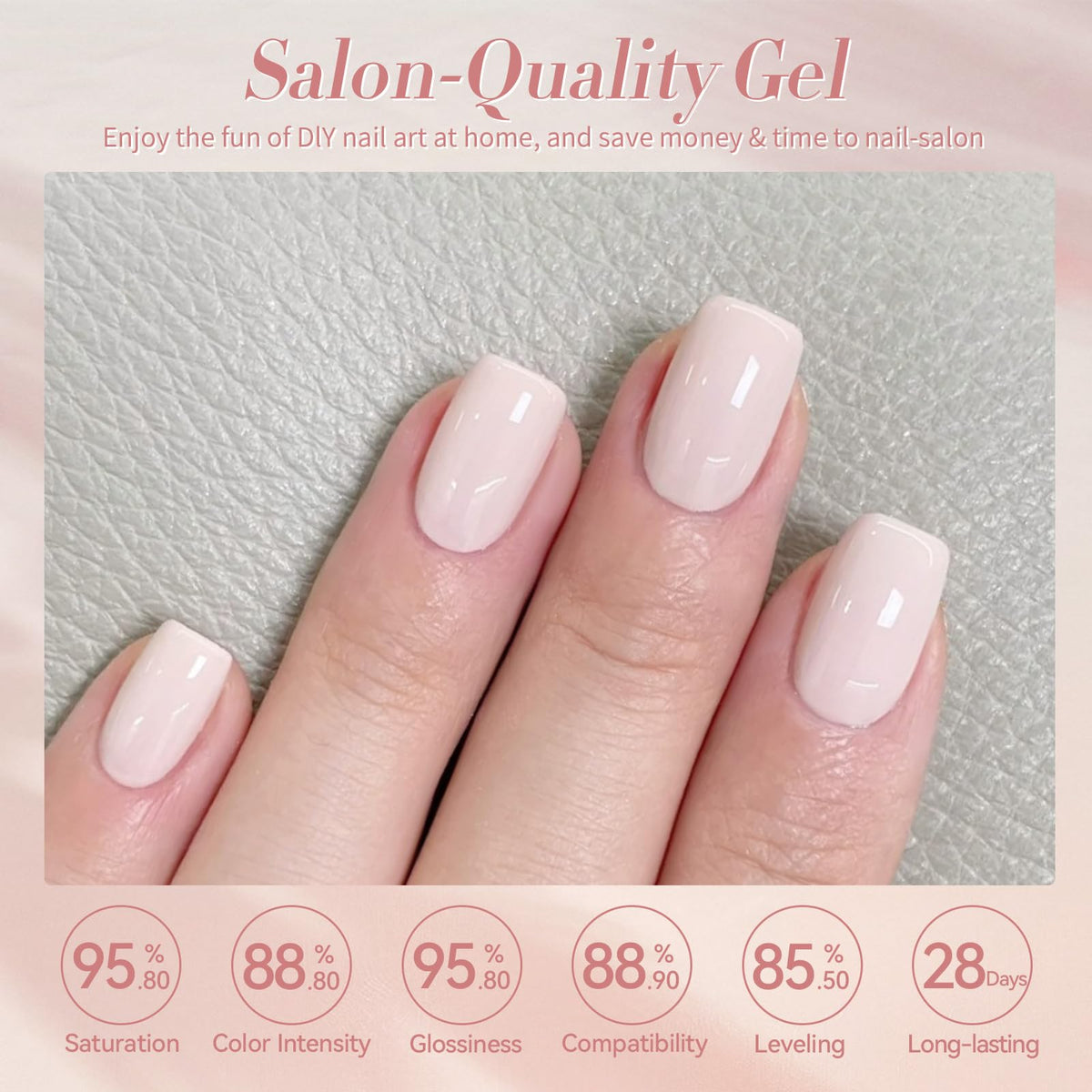 Born Pretty Nude Pink Gel Nail Polish close-up of the bottle