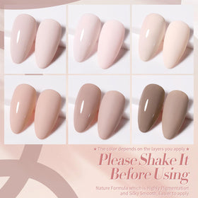Born Pretty Nude Pink Gel Nail Polish in a beauty setup