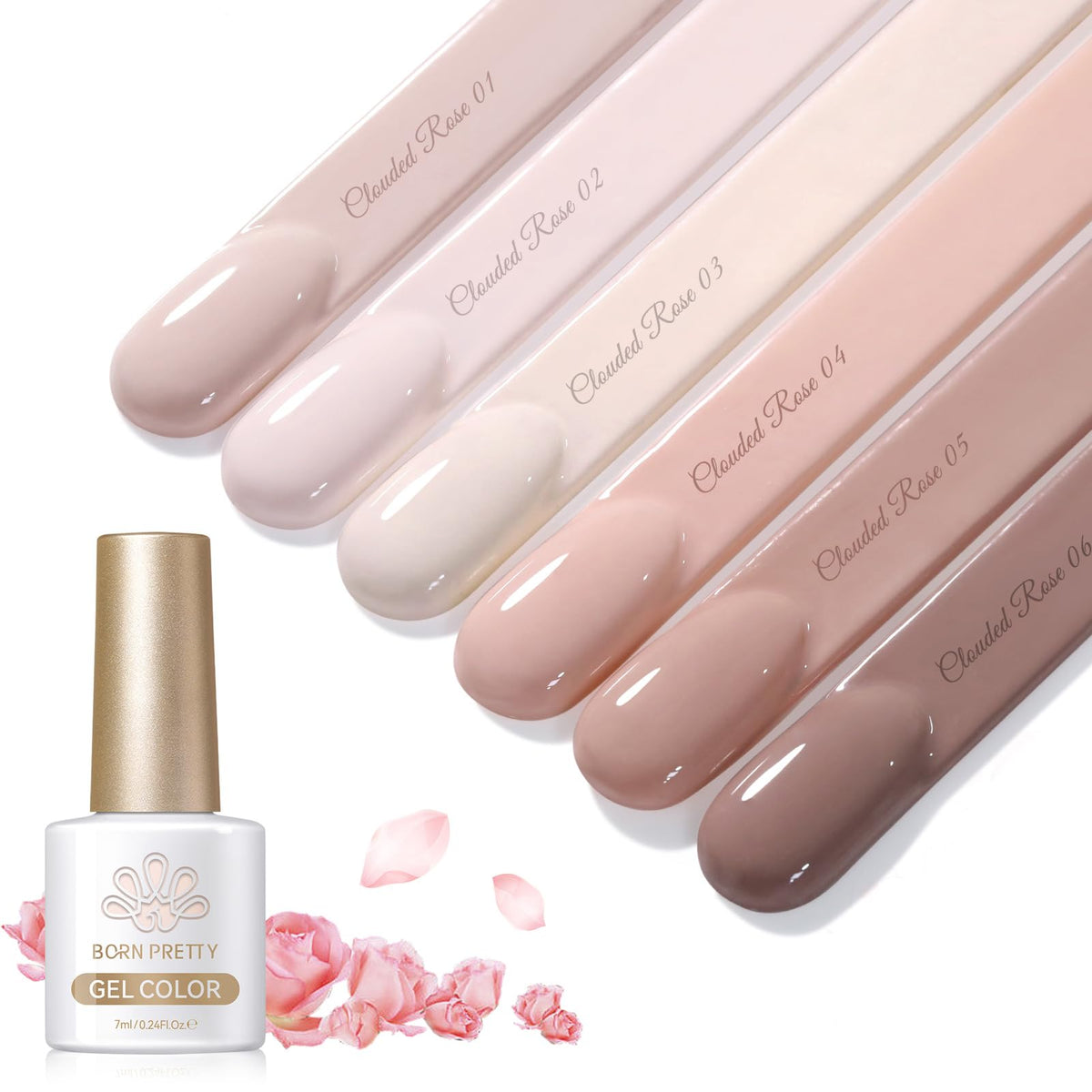 Born Pretty Nude Pink Gel Nail Polish with applicator brush