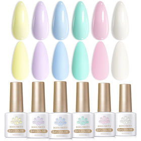 Born Pretty Pastel Gel Nail Polish Gift Set with 6 bottles in various colours
