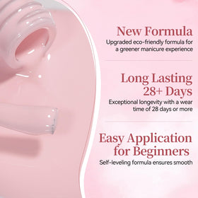 Born Pretty pastel pink gel polish bottles with a glossy finish