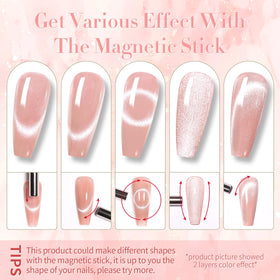 Born Pretty Pink Cat Magnetic Eye Gel Nail Polish in a nail art setup