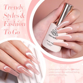 Born Pretty Pink Cat Magnetic Eye Gel Nail Polish with brush close-up