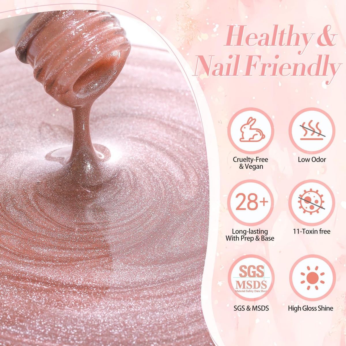 Born Pretty Pink Cat Magnetic Eye Gel Nail Polish with nail tools