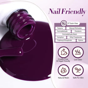 Born Pretty Purple Gel Nail Polish 15mL close-up of glitter finish