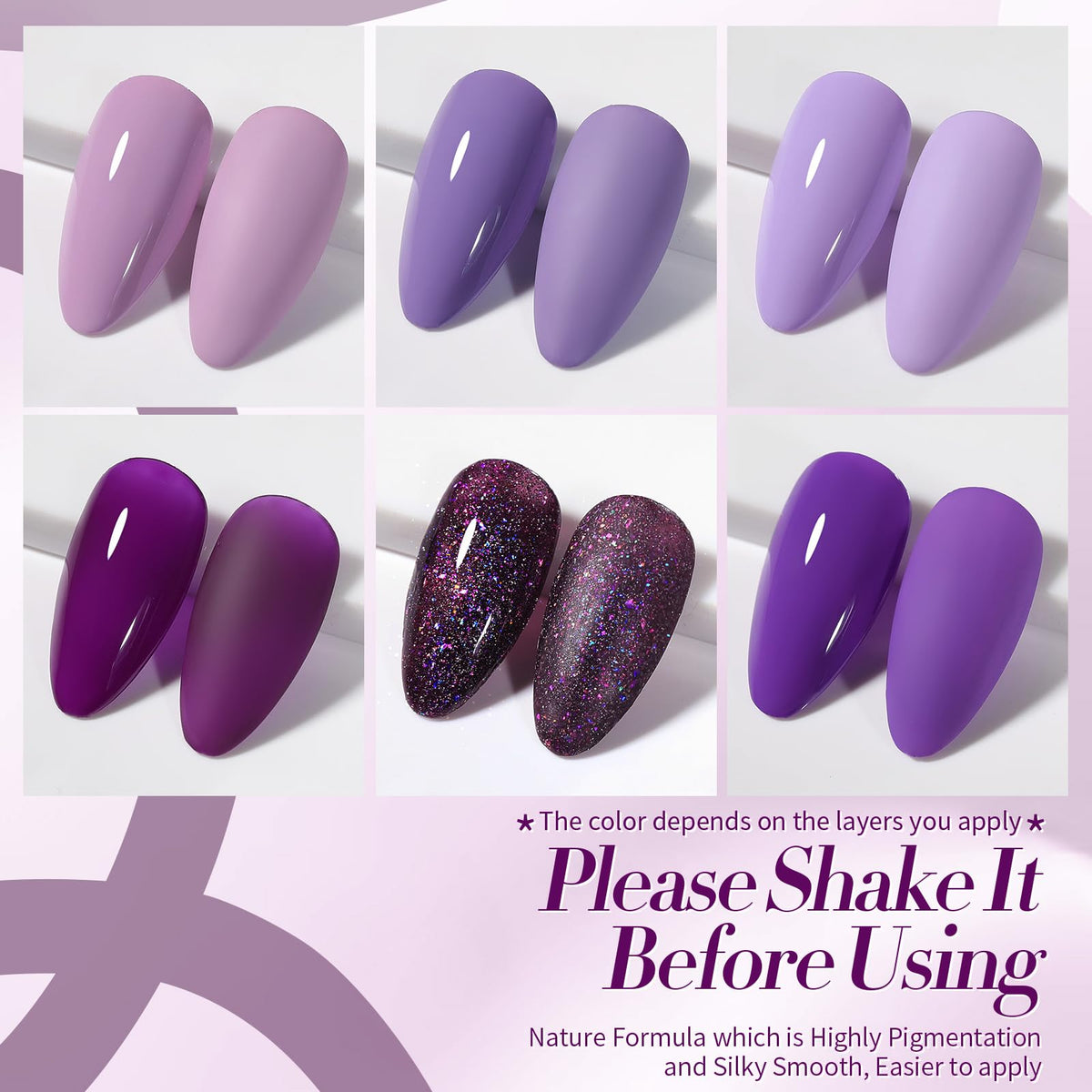 Born Pretty Purple Gel Nail Polish 15mL with brush applicator